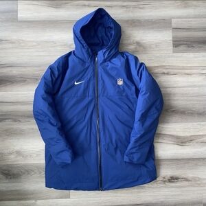 Nike NFL Team Issued Down Hooded Parka Jacket Blue Men's Size L DC3054-431 New